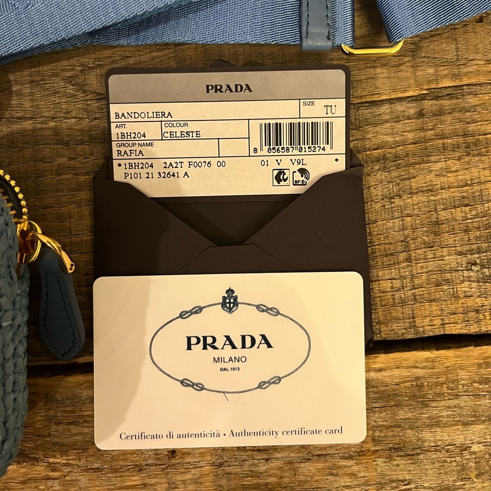 Prada Re-edition 2005 Raffia Coin Purse & Shoulder Strap Accessory - Picture 4 of 9